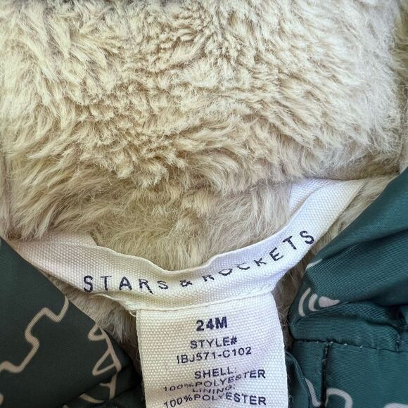 stars &rockets kids Dinosaur print reversible jacket size 24 Months - Picture 3 of 6